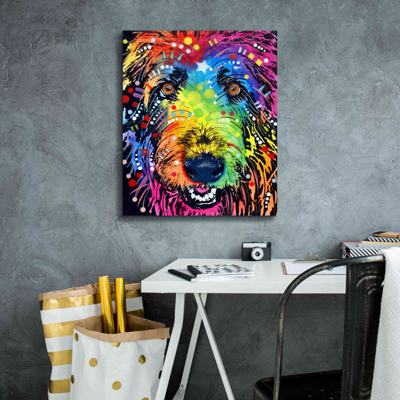 «Irish Wolfhound» par Dean Russo, impression sur toile tendue
