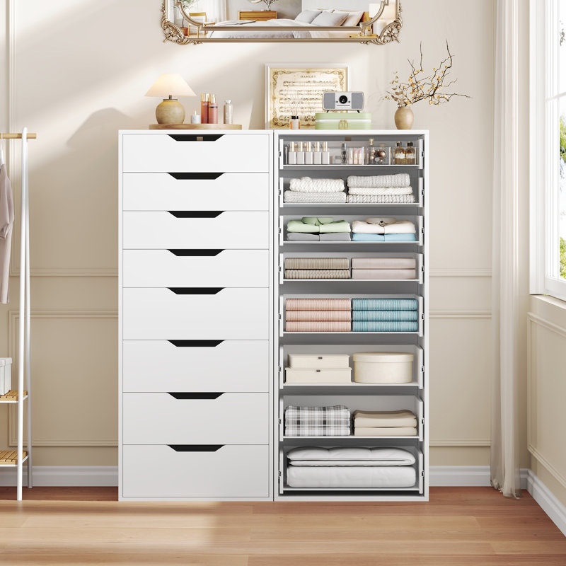 Commode 8 tiroirs Rietsch, Blanc