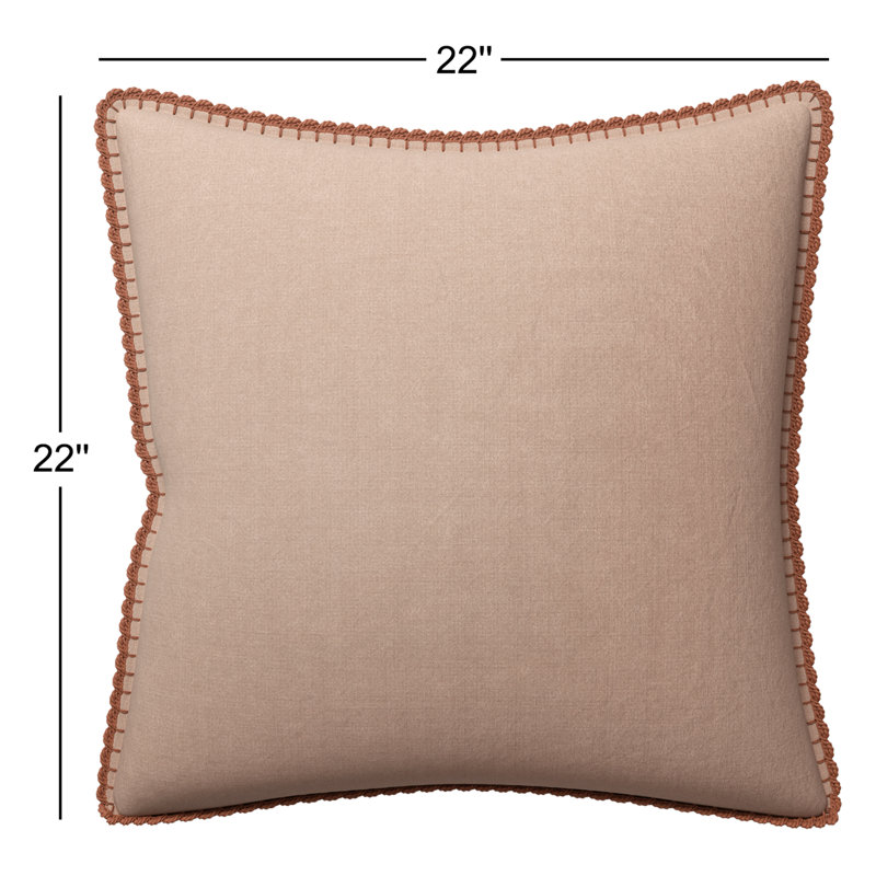 Oreiller Stokes Armelle, 22 po x 22 po, Terra, Housse de coussin seulement