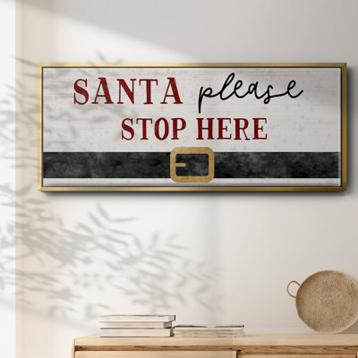 Santa Stop- Framed Canvas