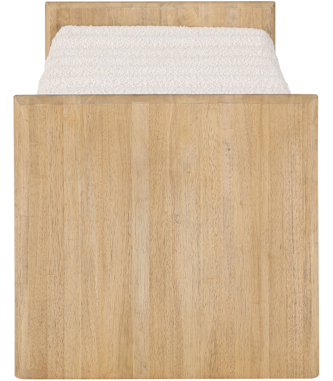 Waverly Bedroom Bench, Cream Boucle Fabric / Natural Finish, 18" H x 52" W x 19" D