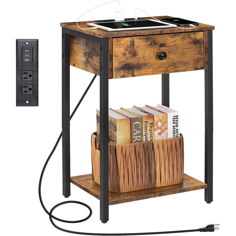 Provenzano 15.75'' W Nightstand, Brown