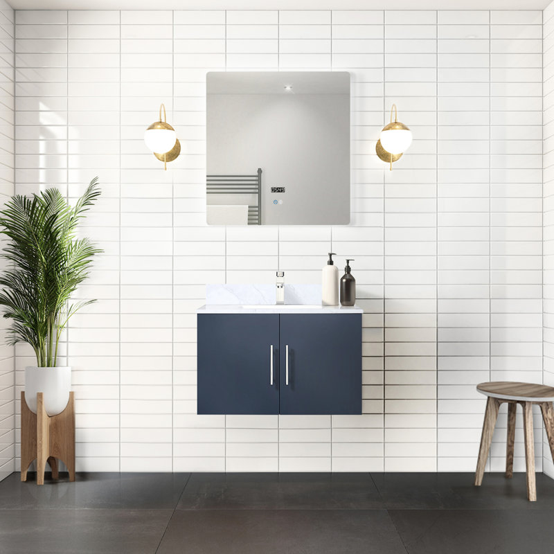 Meuble-lavabo de salle de bain 30 po x 22 po, miroir à DEL - Remplacement des options d'assemblage et installation 22 po avec une routine abondante