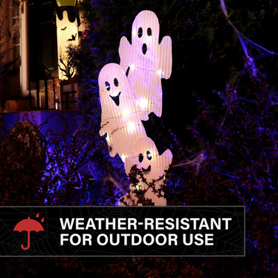 Haunted Hill Farm 32-In LED Stacked Ghost Halloween Decoration