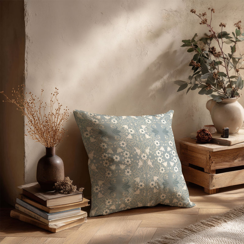Colette Decorative Indoor Accent Pillow, Square 20", dusty Blue