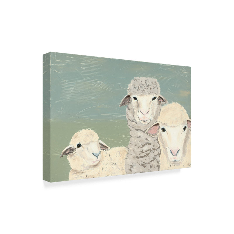 «Bashful Sheep II» par Jade Reynolds, reproduction sur toile tendue