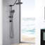 Pommeau de douche effet pluie 25 cm et douchette à main - Noir mat - Fixation murale avec finition anticorrosion