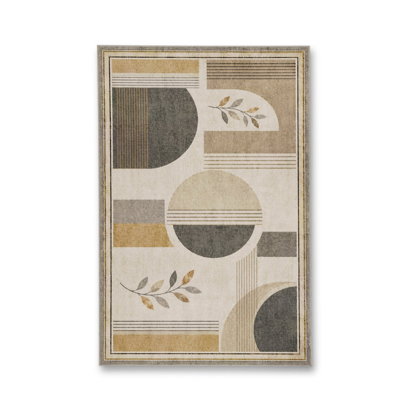 Tapis tissé à la crème Mosso, 4'11" x 7'7"
