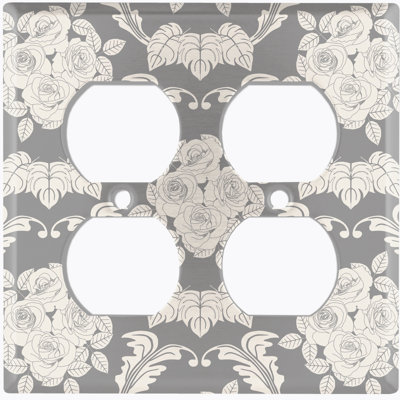 Patterned 2 - Gang Duplex Outlet Standard Wall Plate
