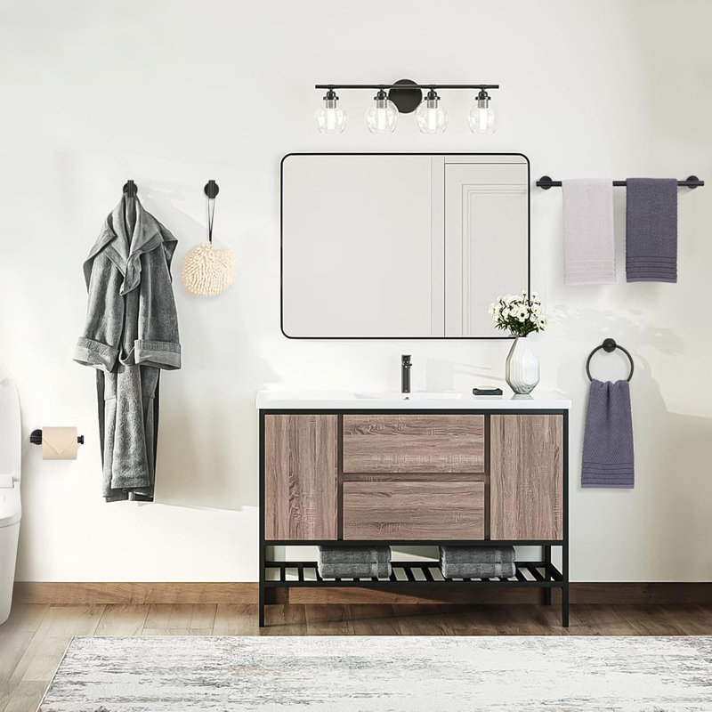Luxury Bathroom Accessory Set, 10-Piece SUS304 Stainless Steel Hardware Collection with 23.6'' Towel Bars and Hooks