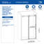 Porte de douche coulissante semi-sans cadre 48 po x 76 po avec quincaillerie en verre poli trempé 5/16 po CrystalTech Biscubio