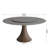 Luxury Gray Turntable Round Dining Table Solid Wood Base With Lazy Susan For 6-8-269605584