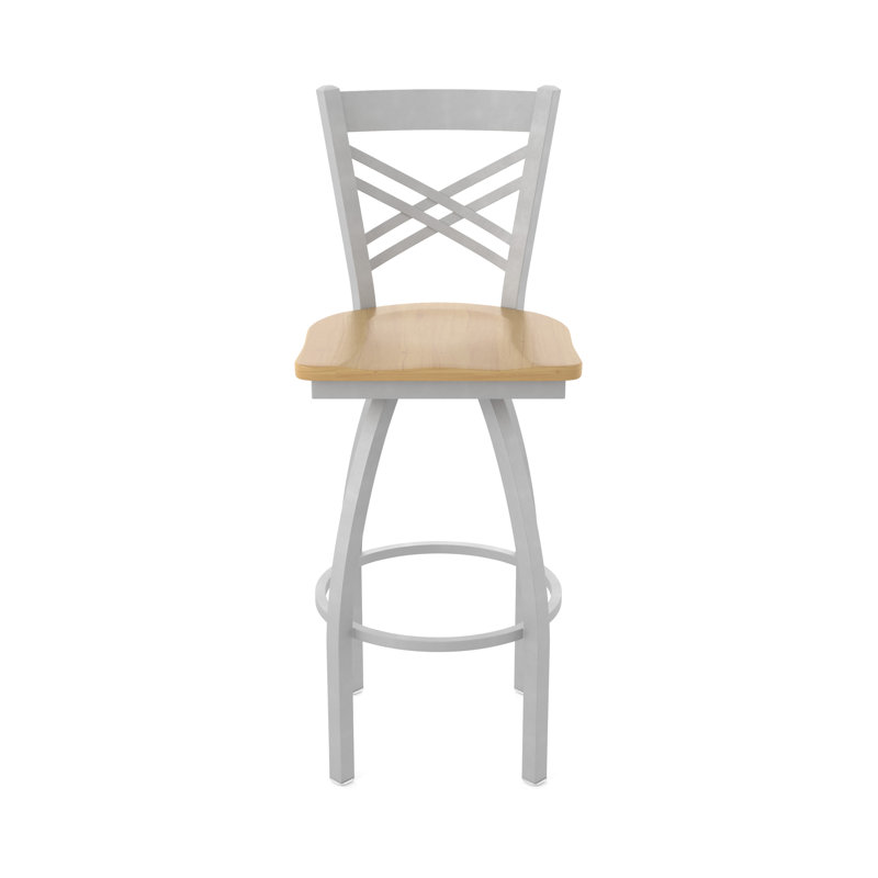 Tabouret tournant 820 Catalina, Bois - Érable naturel, Nickel anodisé, Très grand (assise de 36 po de hauteur)