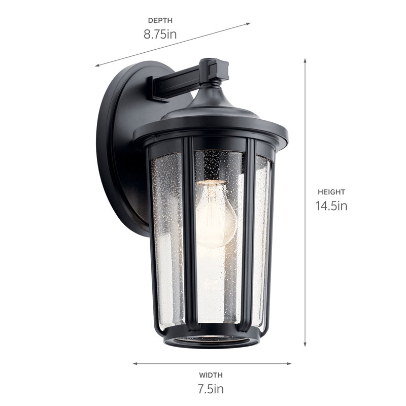 Lanterne murale d'extérieur Cobel, H 14,5 po x l 7,5 po x P 7,5 po