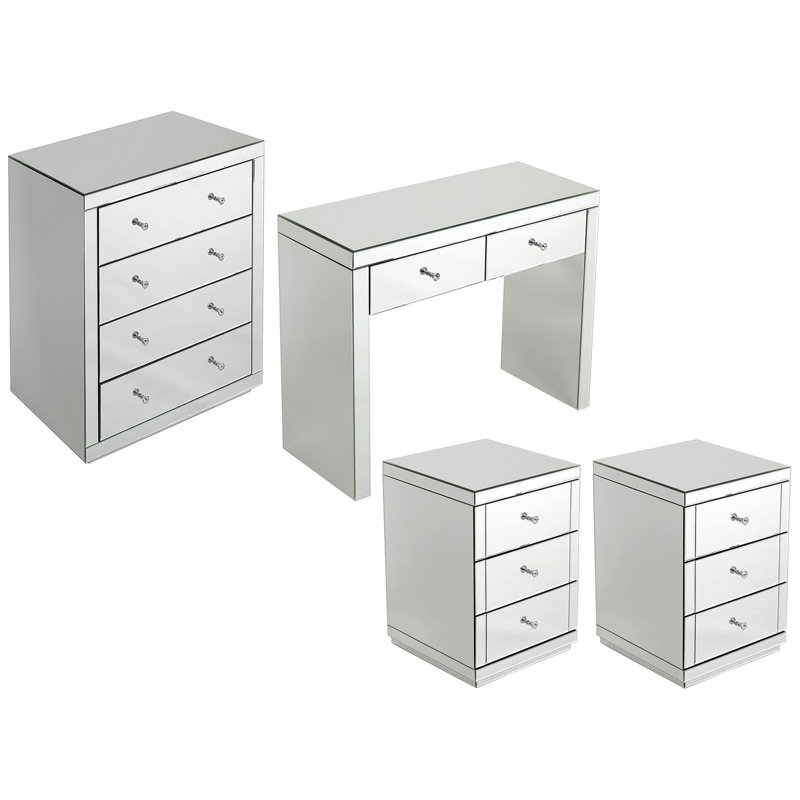 Damion Piece Bedroom Set, Silver