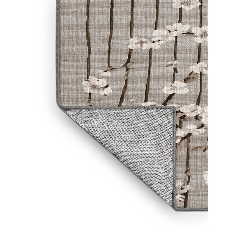 Machine Washable Gray Area Rug, Square 3'