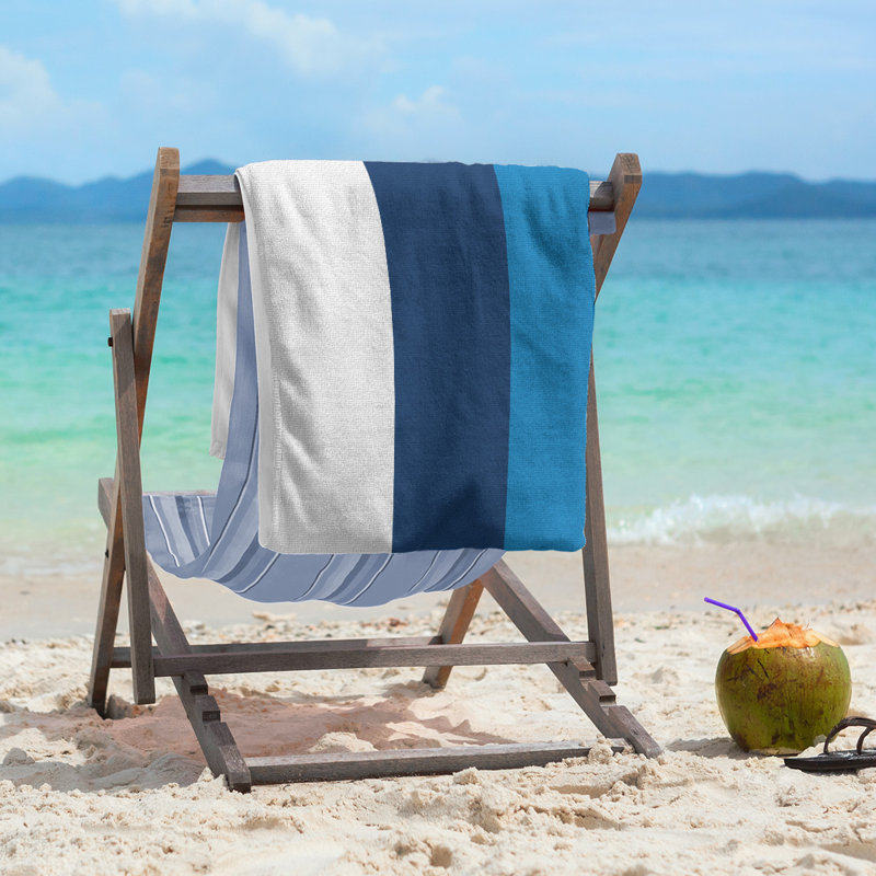 Cotton Blend Beach Towel, Dark Blue
