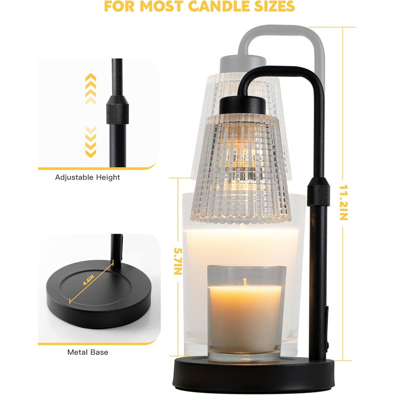Black Dimmable Candle Warmer Lamp With Timer