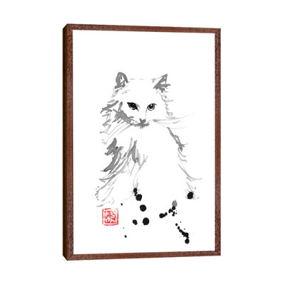 Chat Blanc by Péchane - Print on Canvas