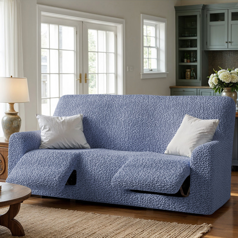 Housse extensible pour canapé inclinable - Facile à nettoyer et durable - Collection Comfort, Bleu
