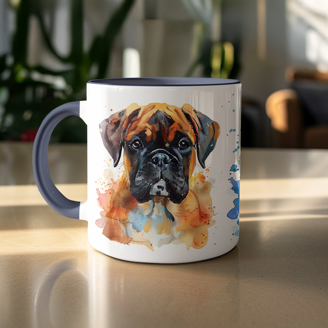 11oz Watercolour Dachshund Design Coffee Mug