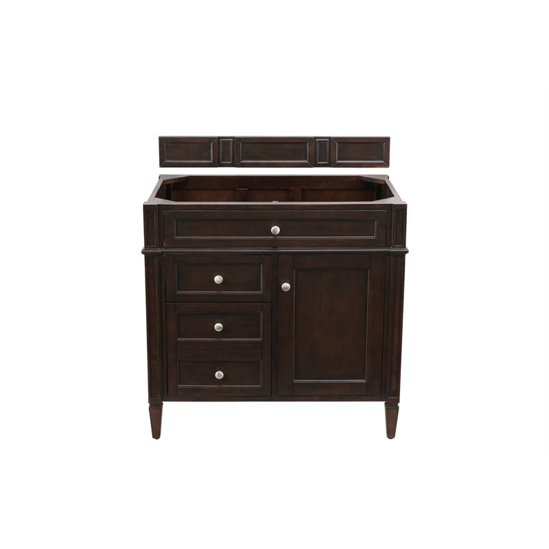 Brittany 36'' W Single Vanity, Burnished Mahogany, White Zeus, 8" Widespread