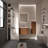 CC0414S305 Striped Walnut Bathroom Floating Side Cabinet, Wall-Mounted Storage Cabinet For Small Spaces, Pre-Assembled-903998384