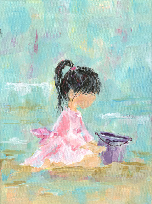 Art sur toile Summertime Girl, H 20 po x L 16 po x l 1,25 po