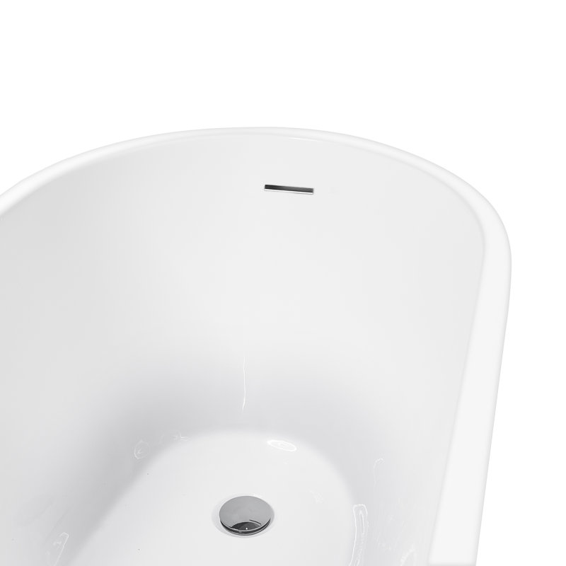 67" White Acrylic Freestanding Soaking Bathtub