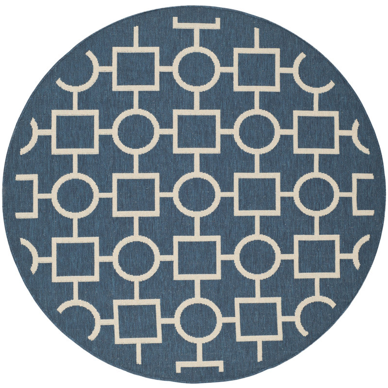Tapis bleu / beige en coton Arneshia