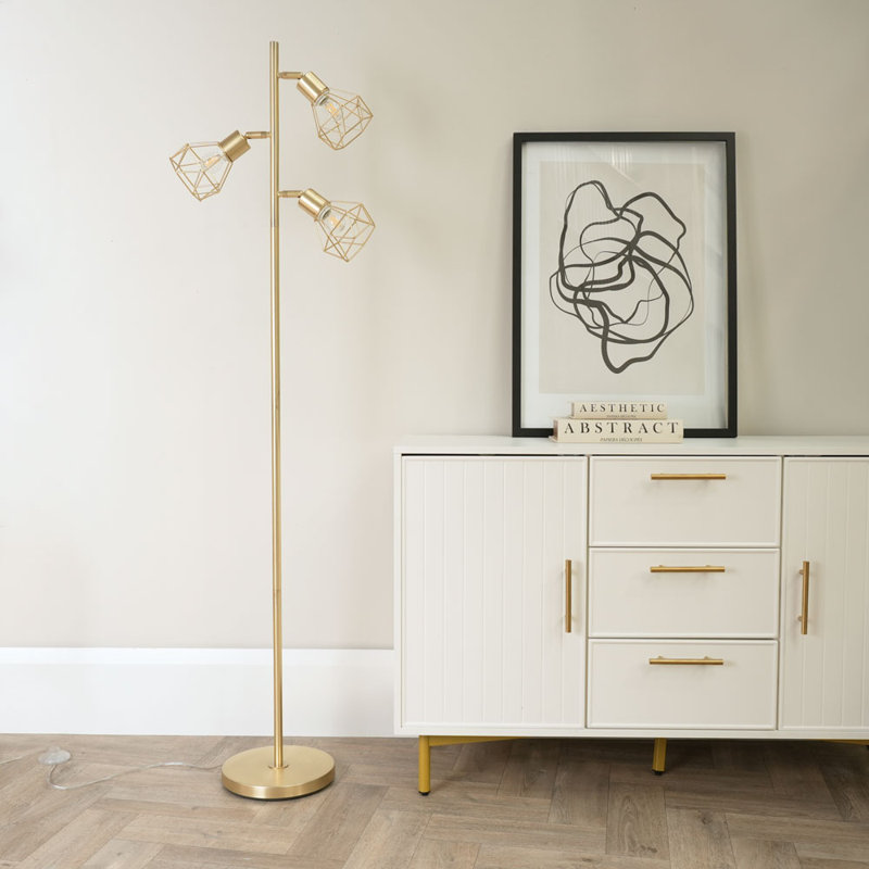 Amoakuh 162cm Matte Traditional Floor Lamp, Yes, Gold Metal