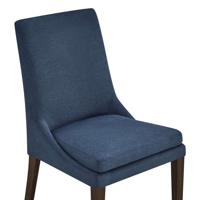Chaise d'appoint rembourrée Niara, Lin bleu marine Peyton