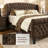 Chenille Upholstered Bed with Wingback Headboard, Bed Frame with Button Tufted Scroll Footboard, Wood Slats Support(Queen)
