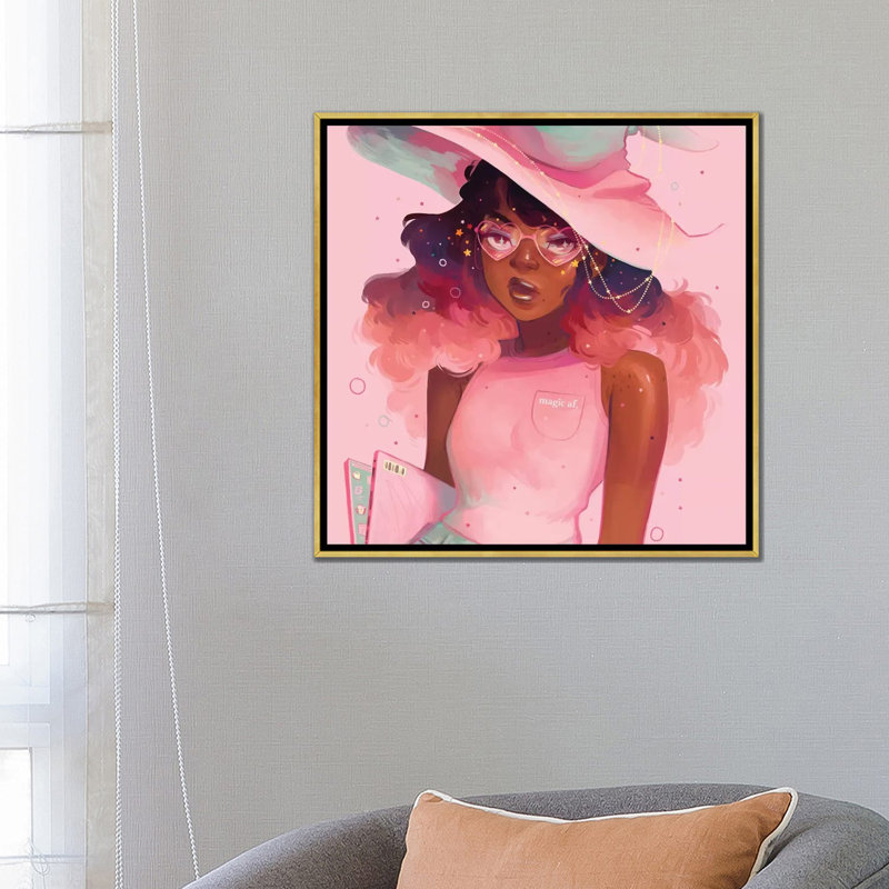 « Magic AF » par Geneva B-impression, Pas de tapis, H 26 po x l 26 po x P 1,5 po, Toile encadrée d'or