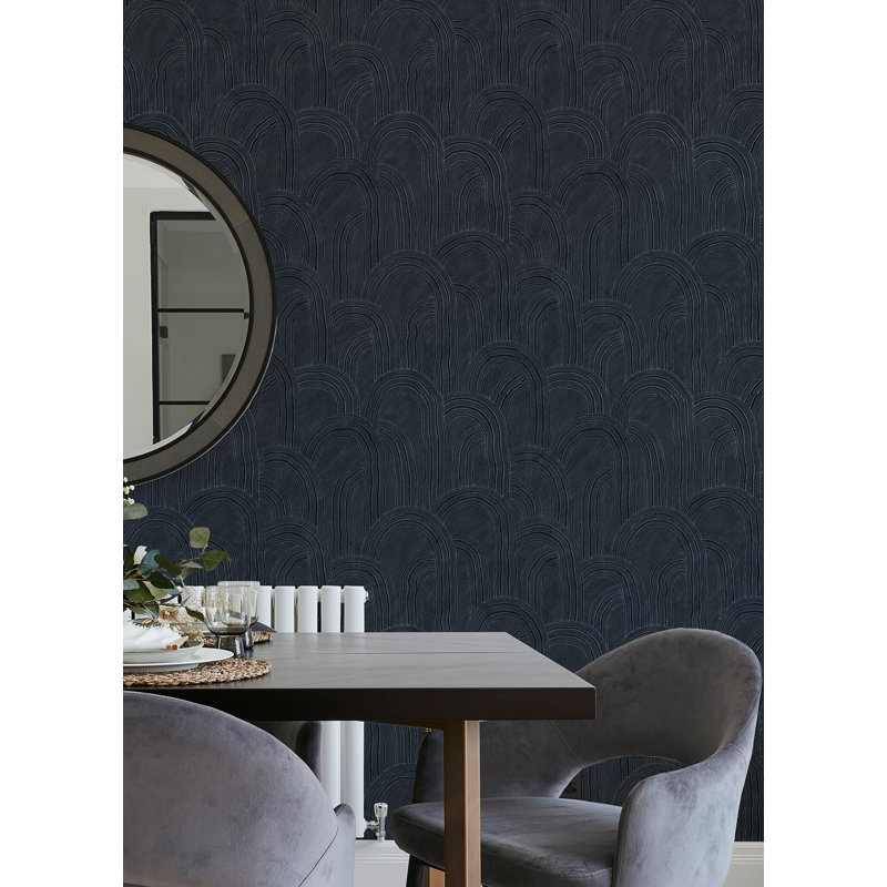 Rippled Arches Wallpaper, Blue