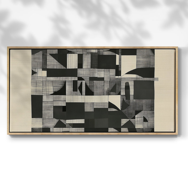 Série abstraite-DCCL XXXV- Toile tendue avec châssis tendue, prête à être accrochée, H 21 po x l 41 po, Naturel