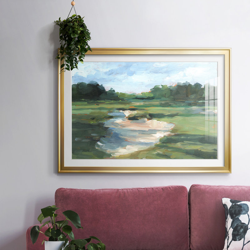 Golf Course Study I, reproduction d'art sur papier, Or, H 30 po x l 44 po x P 1,5 po