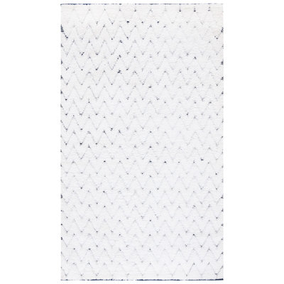 Tapis ivoire / bleu marine Deuk 326