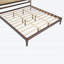 Très grand lit en bois de pin avec tête de lit en rotin, pieds de soutien renforcés pour plus de durabilité et de style, finition noyer-923321268