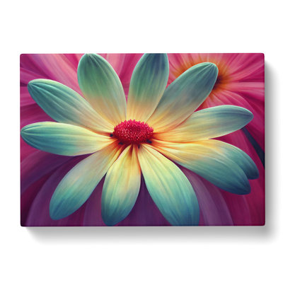 Lively Daisy Flower - Wrapped Canvas