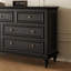 Armoire d'appoint en bois manufacturé noir massif