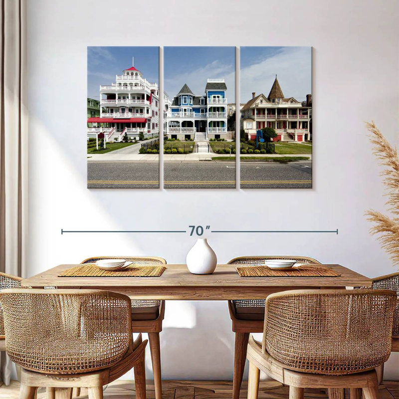 Lilie Cape May Victorian Houses, 36" H x 57" W
