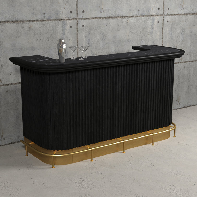 Prohibition Series 84" Cocktail Bar  With Foot Rail and Prohibition Back Bar By RAM Game Room