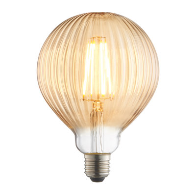 4W E27 ES G125 Amber Globe LED Non-Dimmable Bulb - 400lm 2000K Warm White