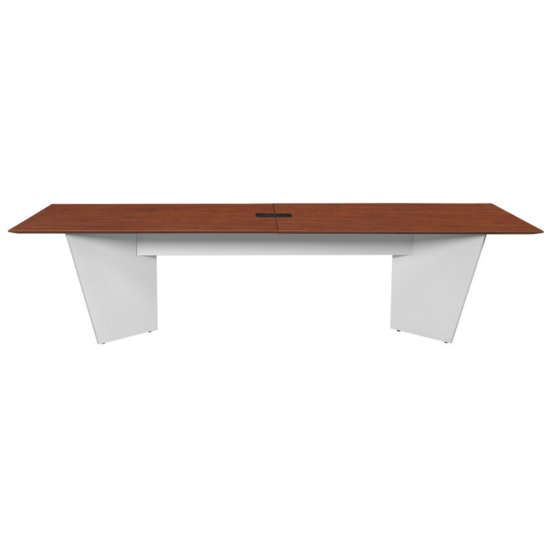 Table de conférence Array avec œillets de puissance, H 29 po x L 120 po x l 48 po, Cerise / blanc