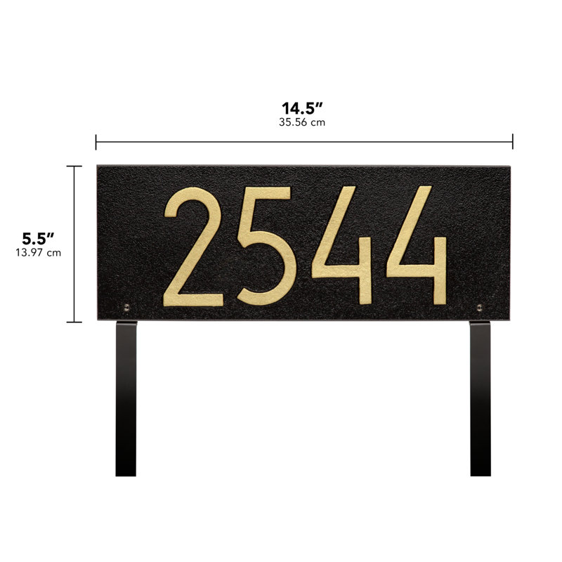 Mid-century Modern Rectangle Wall Plaque, Black/Gold, Yes