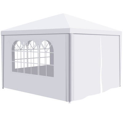 Portable 10'X10' Party Tent - Easy To Store And Up For Outdoor Occasions Canopy With Zipper Door Access Good Ventilation
