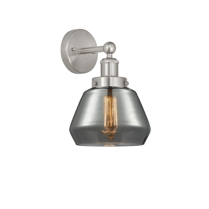 Carrboro Armed Sconce, Plated Smoke, Brushed Satin Nickel