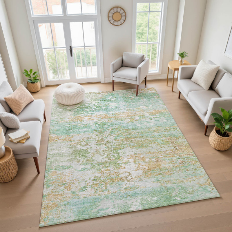 Premium Machine Washable Ashington AMF1830 Modern Rug, Rectangle 10' x 14'