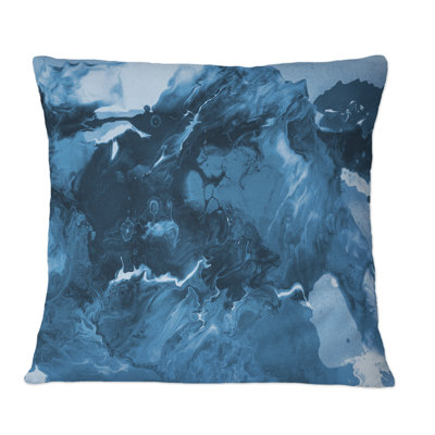 Art décoratif liquide dans les tons de bleu foncé II - imprimé moderne